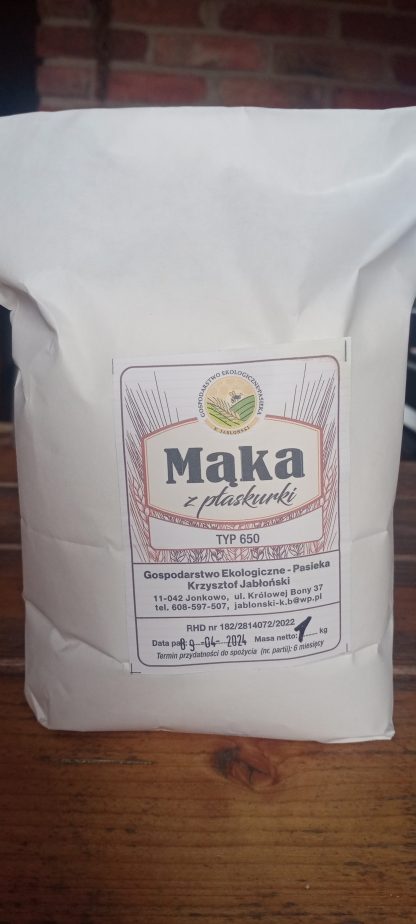 Mąka z płaskurki biała bio 1kg 1